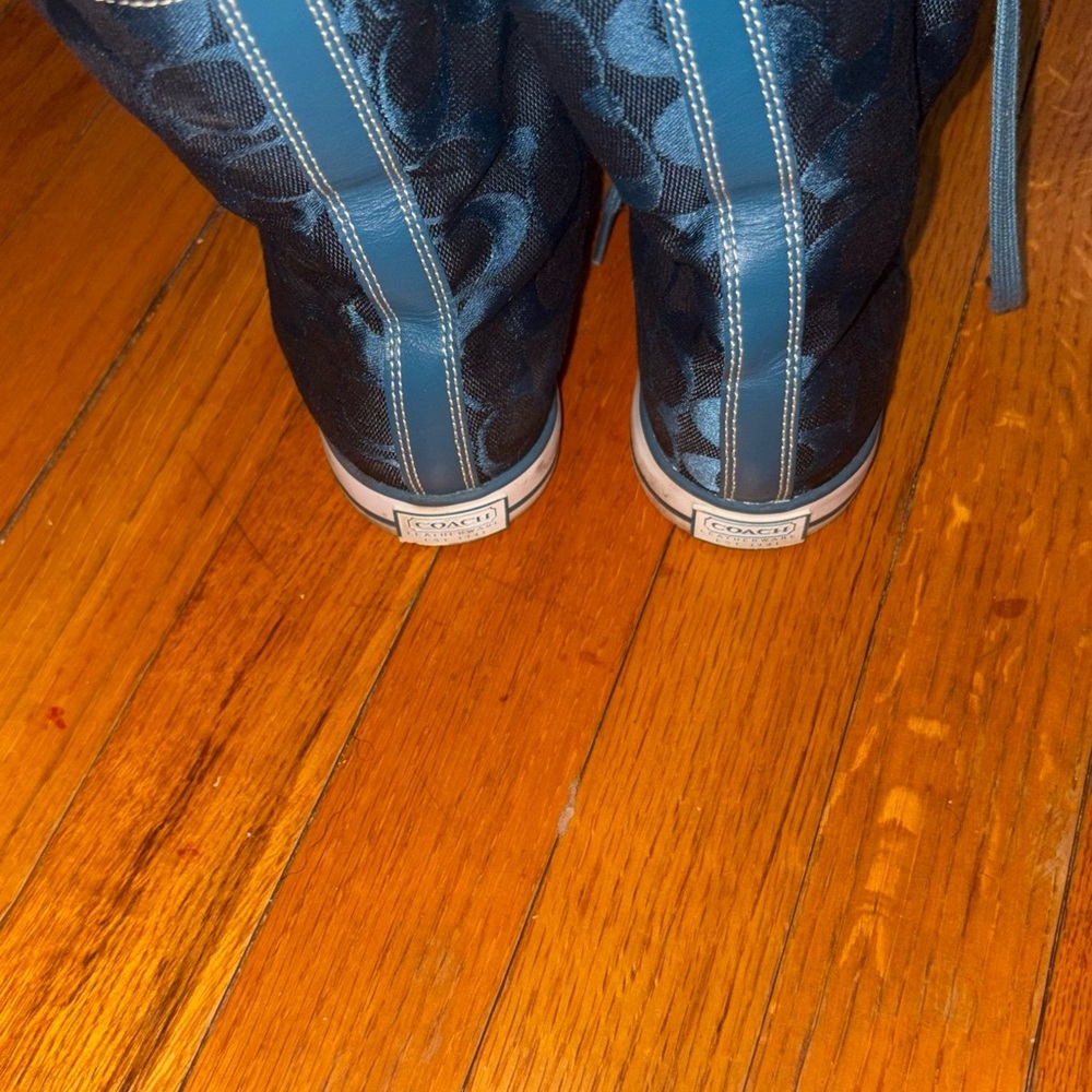 Coach High-Top Sneakers with Logo Pattern - Picture 12 of 14